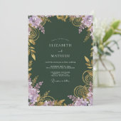 Invitation Mariage Forest Lavande Filigrane Eucalyptus (Debout devant)