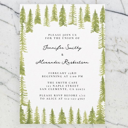 Invitation Mariage forestier
