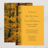 Invitation Mariage forestier d'automne jaune (Devant / Derrière)
