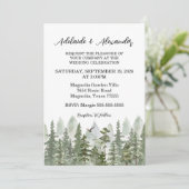 Invitation Mariage forestier de bois vert (Debout devant)