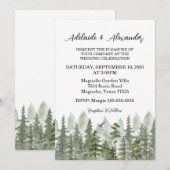 Invitation Mariage forestier de bois vert (Devant / Derrière)