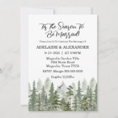 Invitation Mariage forestier de bois vert (Devant)