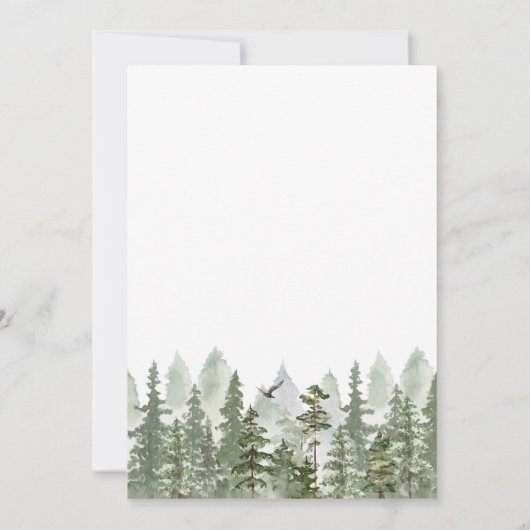 Invitation Mariage forestier de bois vert (Dos)