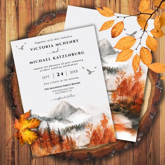 Invitation Mariage forestier du mont Fall