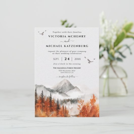 Invitation Mariage forestier du mont Fall (Debout devant)