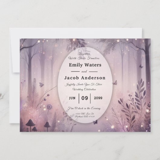Invitation Mariage forestier Ethereal Fairy (Devant)