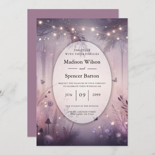 Invitation Mariage forestier Ethereal Fairy (Devant / Derrière)