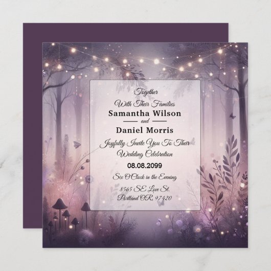 Invitation Mariage forestier Ethereal Fairy (Devant / Derrière)