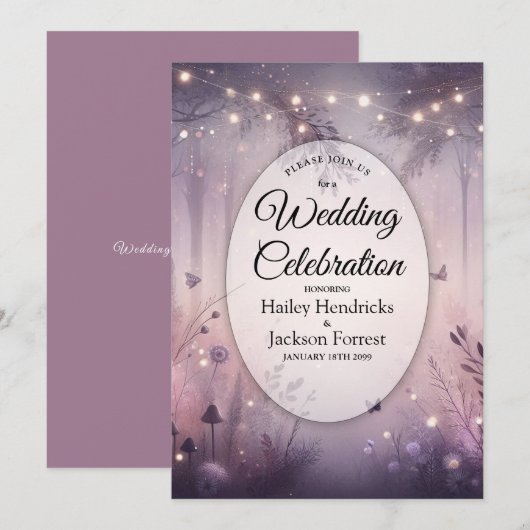 Invitation Mariage forestier Ethereal Fairy (Devant / Derrière)