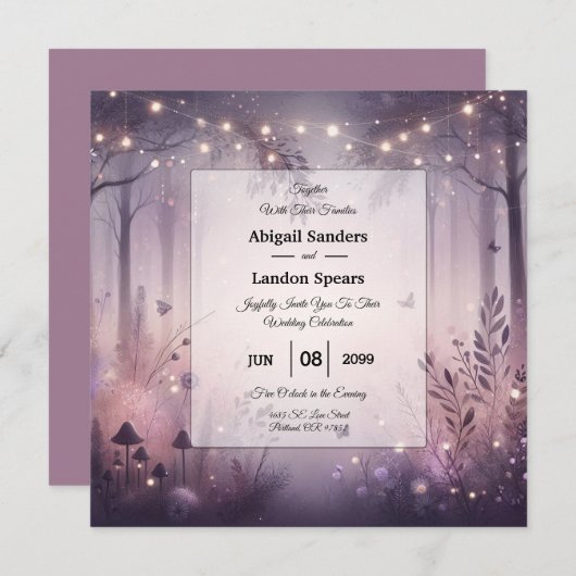 Invitation Mariage forestier Ethereal Fairy (Devant / Derrière)