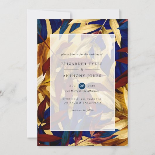 Invitation Mariage forestier exotique (Devant)