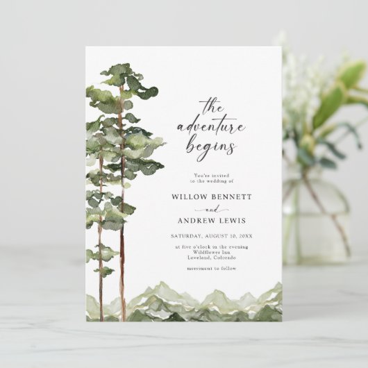 Invitation Mariage forestier moderne (Debout devant)