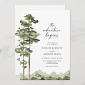 Invitation Mariage forestier moderne (Devant / Derrière)
