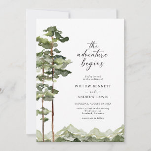 Invitation Mariage forestier moderne