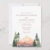 Invitation Mariage forestier | Montagnes Rustiques (Devant)