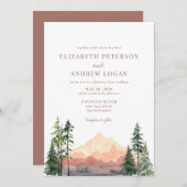 Invitation Mariage forestier | Montagnes Rustiques (Devant / Derrière)