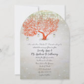 Invitation Mariage forestier rustique de l'orange argenté (Devant)