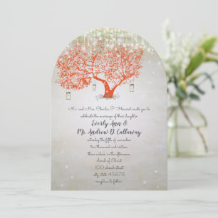 Invitation Mariage forestier rustique de l'orange argenté