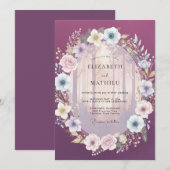 Invitation Mariage Forêt Brumeuse aux Prunes (Devant / Derrière)