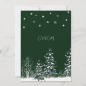 Invitation Mariage Forêt d'Hiver Neige Pins (Dos)