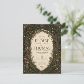 Invitation Mariage Forêt Enchantée Bois Fée Moussu Vert (Debout devant)