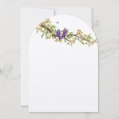 Invitation Mariage forme d'arche oiseau violet jaune bohème  (Dos)