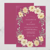 Invitation Mariage Formel Atmosphérique Mûre (Devant / Derrière)
