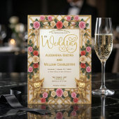 Invitation Mariage Formel Baroque Ange et Rose Poussiéreuse