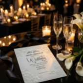 Invitation Mariage Formel Blanc Floral en Relief
