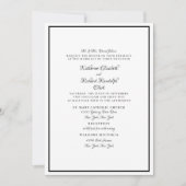 Invitation Mariage Formel Blanc & Noir Écriture Élégante (Devant)