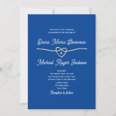Invitation Mariage Formel Bleu Classique (Devant)