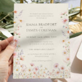 Invitation Mariage Formel Bohème Fantaisiste Fleurs Sauvages