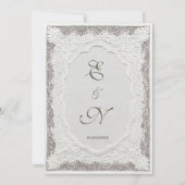 Invitation Mariage Formel Brodé de Faux Dentelle Intemporel (Dos)