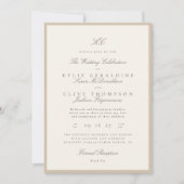 Invitation Mariage Formel Champagne Taupe (Devant)