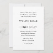 Invitation Mariage formel classique élégant (Devant)