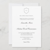 Invitation Mariage Formel Classique Monogramme Traditionnel (Devant)