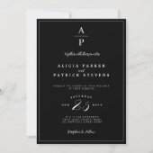 Invitation Mariage formel classique noir et blanc (Devant)