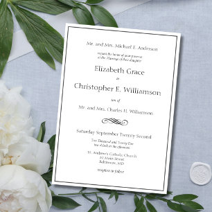Invitation Mariage Formel Classique Traditionnel des Deux Par