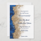 Invitation Mariage Formel de Luxe Abstrait Bleu Royal Or (Devant)