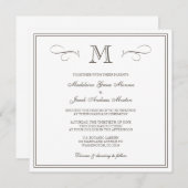 Invitation Mariage formel de monogramme (Devant / Derrière)