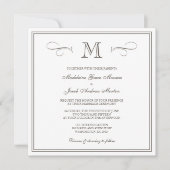 Invitation Mariage formel de monogramme (Devant)