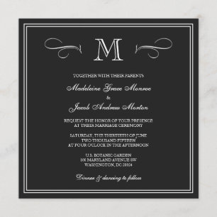 Invitation Mariage formel de monogramme