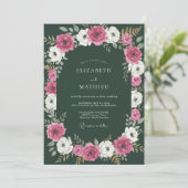 Invitation Mariage Formel d'Hiver Vert Chasseur (Debout devant)