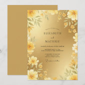 Invitation Mariage Formel Doré Lustré (Devant / Derrière)