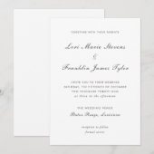 Invitation Mariage Formel Élégant (Devant / Derrière)