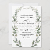 Invitation Mariage Formel Élégant Botanique Acrylique Code QR (Devant)