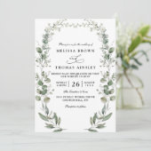 Invitation Mariage Formel Élégant Botanique Acrylique Code QR (Debout devant)