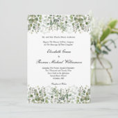 Invitation Mariage Formel Élégant Classique avec Verdure d'Eu (Debout devant)