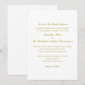 Invitation Mariage Formel Élégant Classique Traditionnel Or (Devant / Derrière)