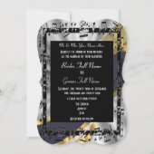 Invitation mariage formel élégant en or d'argent (Devant)